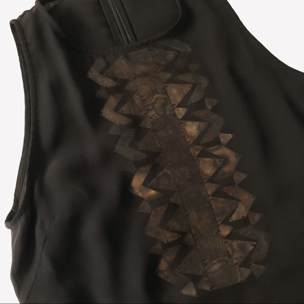 Anthropologie | Greylin | Black Tank with Gold Metal | XS
